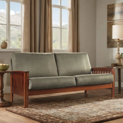 Sigulda Mission-Style Wood Sofa
