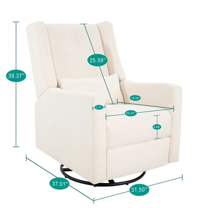 Tanya Luxury Power Motion Recliner Chair with Swivel Glider, Upholstered Living Room Reclining Sofa Chair with Lumbar Support