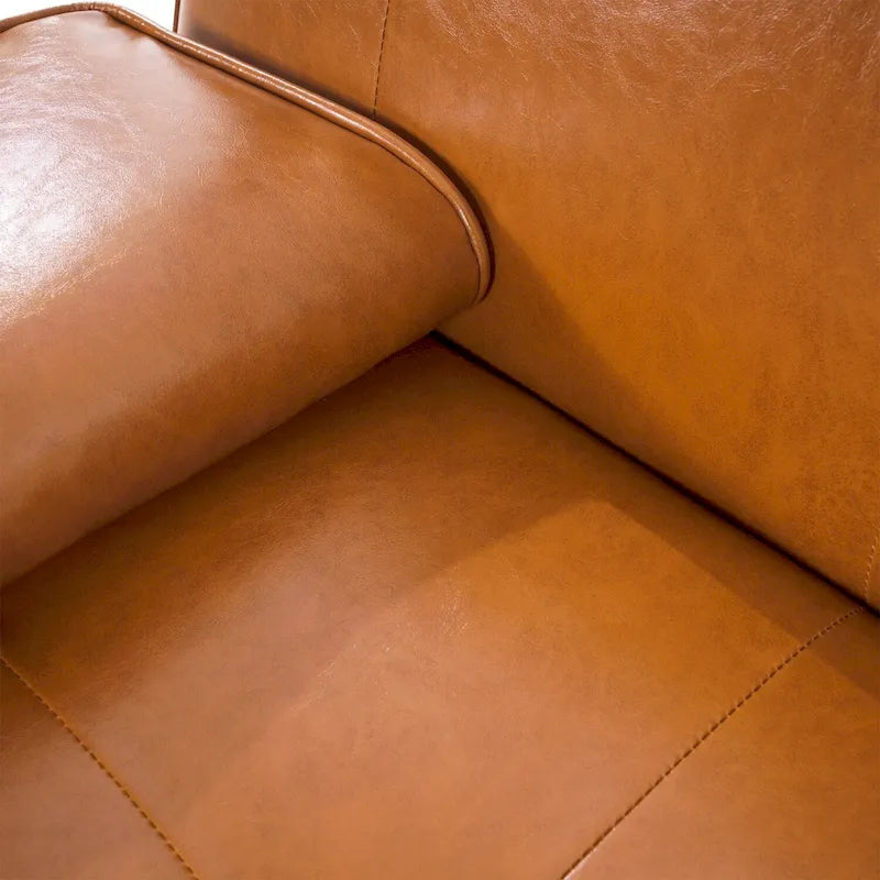 Futon Sofa Bed Couch with Armrest & Cupholders, Faux Leather Sofa Bed Couch Convertible Folding Reclining Small Couch