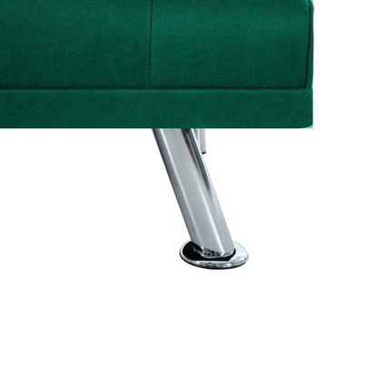 Futon Sofa Bed Couch with Armrest & Cupholders, Faux Leather Sofa Bed Couch Convertible Folding Reclining Small Couch