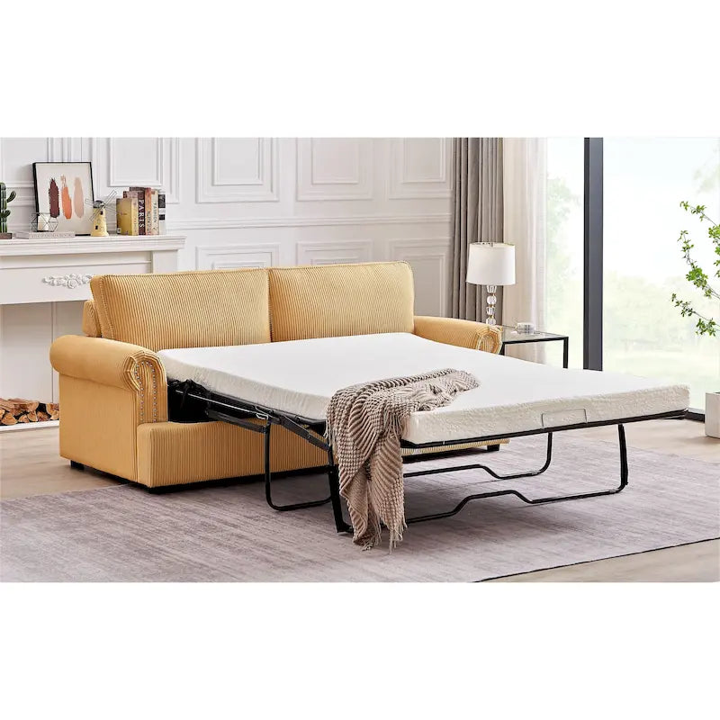 Viviana 76 inch Polyester Round Arm Sleeper Sofa