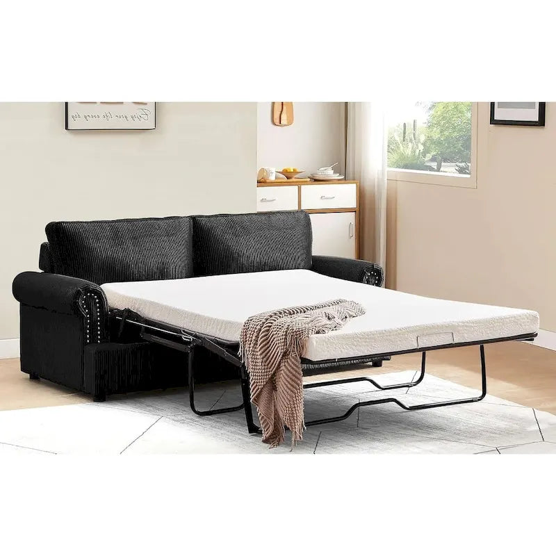 Viviana 76 inch Polyester Round Arm Sleeper Sofa