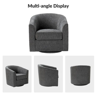 Cuenca Modern Upholstered Barrel Chair with Swivel Base
