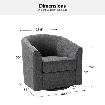 Cuenca Modern Upholstered Barrel Chair with Swivel Base