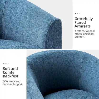 Cuenca Modern Upholstered Barrel Chair with Swivel Base