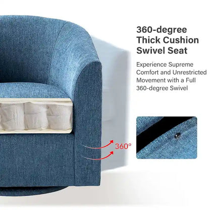 Cuenca Modern Upholstered Barrel Chair with Swivel Base