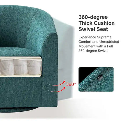 Cuenca Modern Upholstered Barrel Chair with Swivel Base