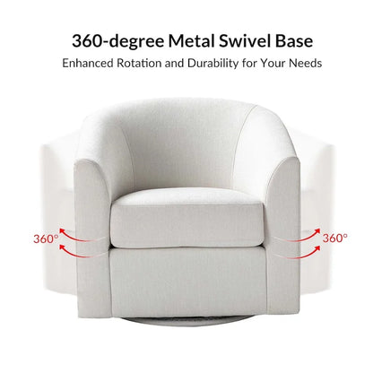 Cuenca Modern Upholstered Barrel Chair with Swivel Base