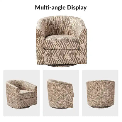 Cuenca Modern Upholstered Barrel Chair with Swivel Base