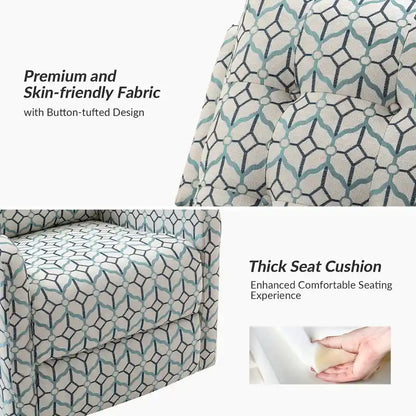 Arlette Floral Manual Swivel Recliner with Tufted Back Set of 2