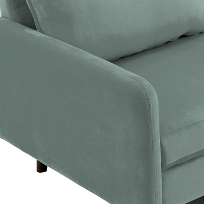 Modern Loveseat Velvet Wood Legs Sofa