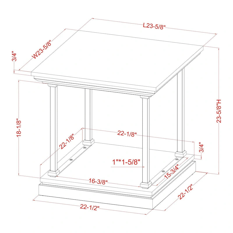 Marcin Transitional 24-inch 1-Shelf Side Table by Furniture of America