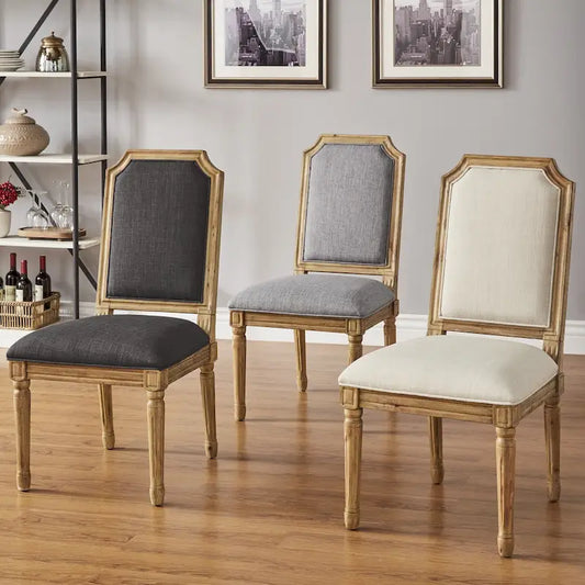 Deana Arched Linen and Wood Dining Chairs (Set of 2) by iNSPIRE Q Artisan