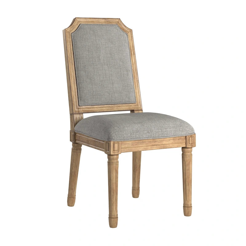 Deana Arched Linen and Wood Dining Chairs (Set of 2) by iNSPIRE Q Artisan