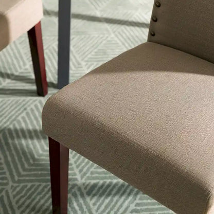 Glitzhome Modern High Back Linen Upholstered Dining Chairs with Adjustable Footpads