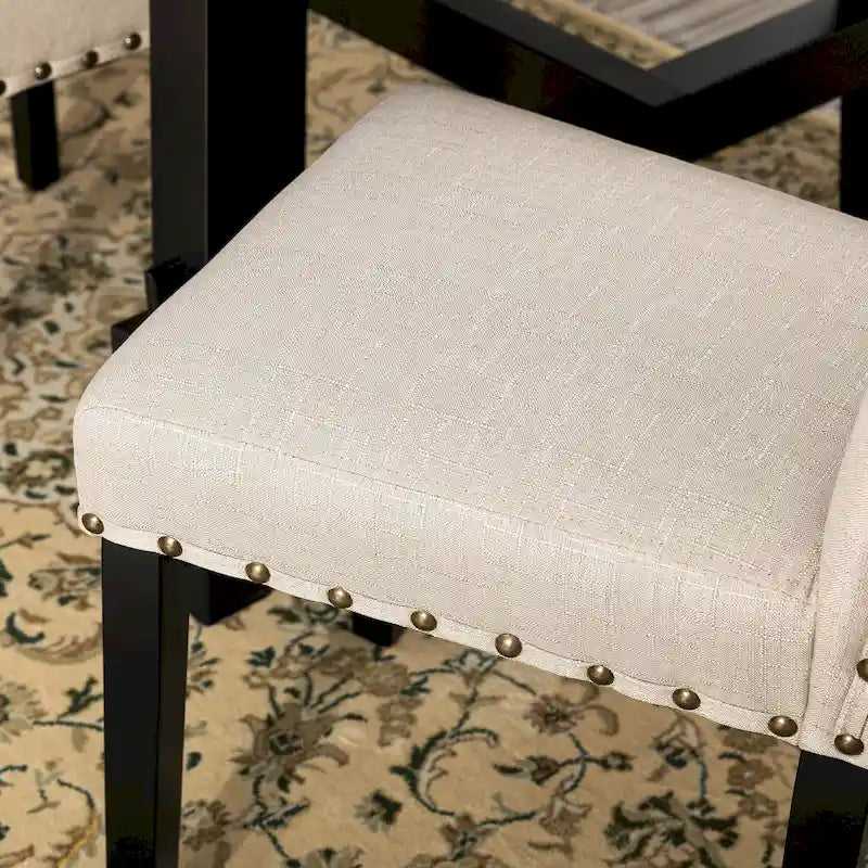 Glitzhome Modern High Back Linen Upholstered Dining Chairs with Adjustable Footpads