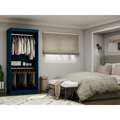 Manhattan Comfort Mulberry 35.9 Open Double Hanging Modern Wardrobe Closet with 2 Hanging Rods