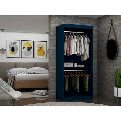 Manhattan Comfort Mulberry 35.9 Open Double Hanging Modern Wardrobe Closet with 2 Hanging Rods