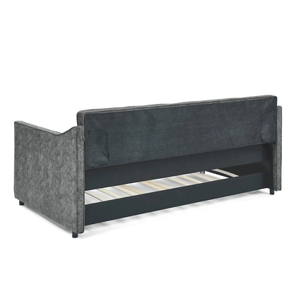 Twin Size Daybed with Twin Size Trundle Upholstered