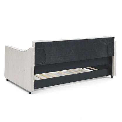 Twin Size Daybed with Twin Size Trundle Upholstered