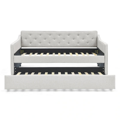 Twin Size Daybed with Twin Size Trundle Upholstered