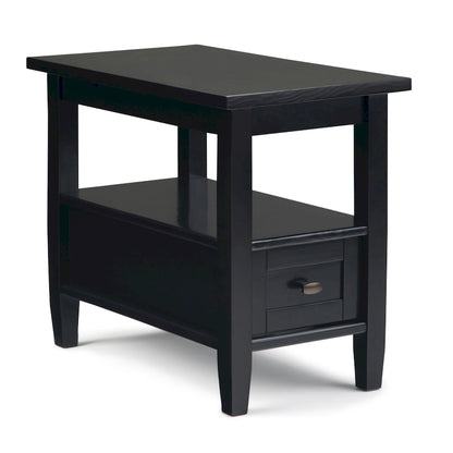 WYNDENHALL Norfolk SOLID WOOD 14 inch Wide Rectangle Transitional Narrow Side Table - 14 Inches wide