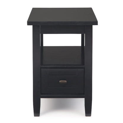 WYNDENHALL Norfolk SOLID WOOD 14 inch Wide Rectangle Transitional Narrow Side Table - 14 Inches wide