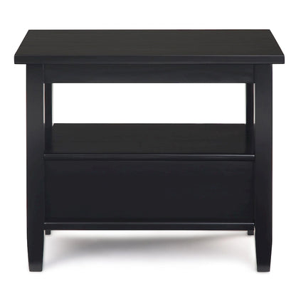 WYNDENHALL Norfolk SOLID WOOD 14 inch Wide Rectangle Transitional Narrow Side Table - 14 Inches wide
