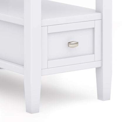 WYNDENHALL Norfolk SOLID WOOD 14 inch Wide Rectangle Transitional Narrow Side Table - 14 Inches wide