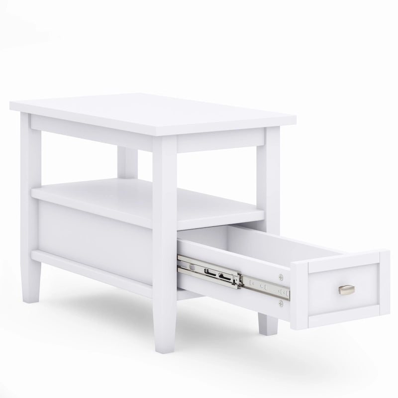 WYNDENHALL Norfolk SOLID WOOD 14 inch Wide Rectangle Transitional Narrow Side Table - 14 Inches wide