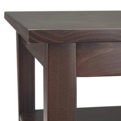 WYNDENHALL Norfolk SOLID WOOD 14 inch Wide Rectangle Transitional Narrow Side Table - 14 Inches wide