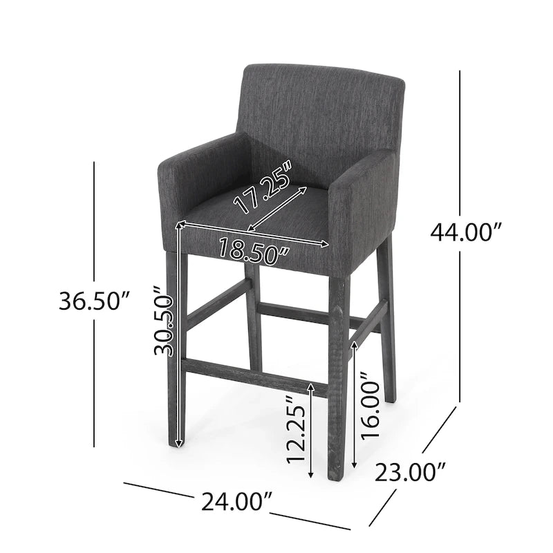 Armga Fabric and Rubberwood 30.5 inch Barstools (Set of 2) by Christopher Knight Home