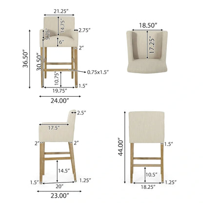 Armga Fabric and Rubberwood 30.5 inch Barstools (Set of 2) by Christopher Knight Home