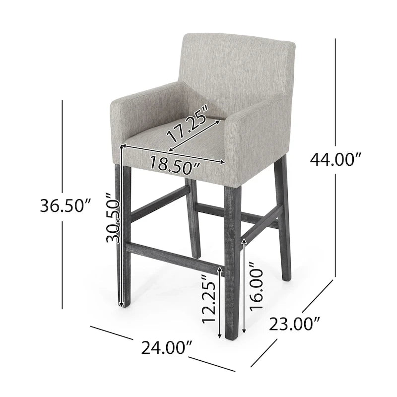 Armga Fabric and Rubberwood 30.5 inch Barstools (Set of 2) by Christopher Knight Home