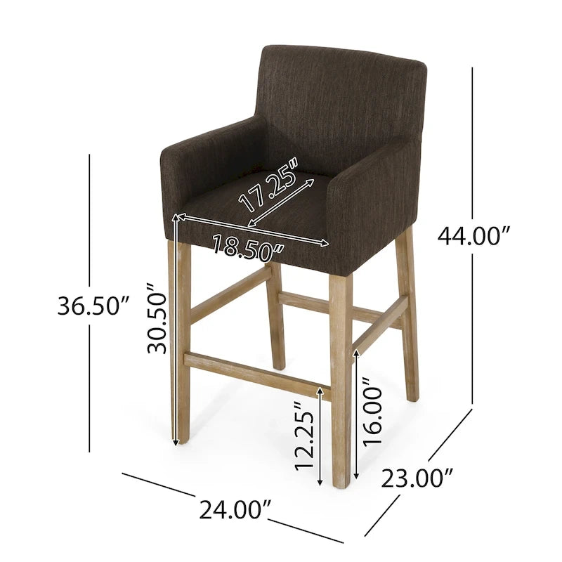 Armga Fabric and Rubberwood 30.5 inch Barstools (Set of 2) by Christopher Knight Home