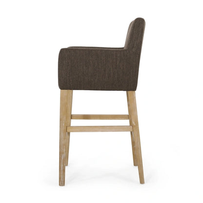 Armga Fabric and Rubberwood 30.5 inch Barstools (Set of 2) by Christopher Knight Home