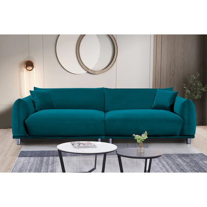 US Pride Furniture 88.2W Metal Legs Velvet Sofa
