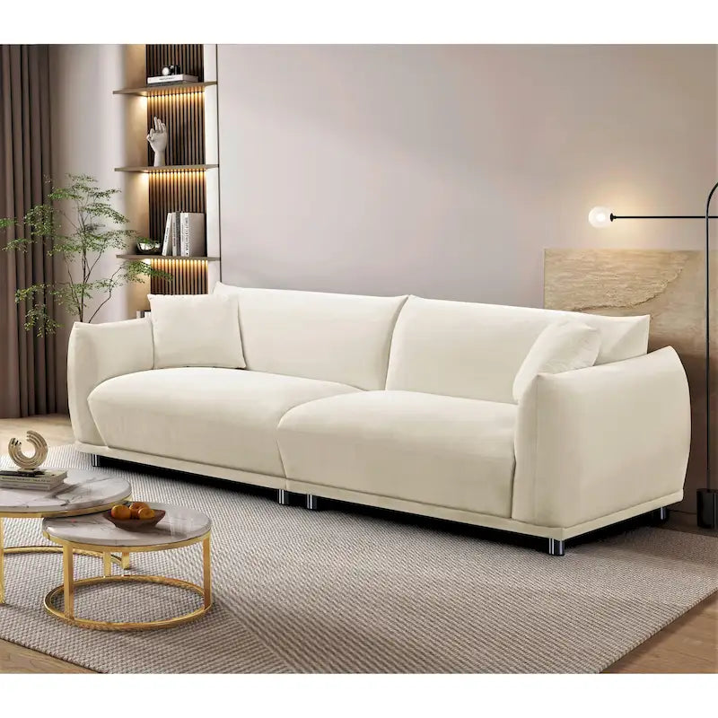 US Pride Furniture 88.2W Metal Legs Velvet Sofa