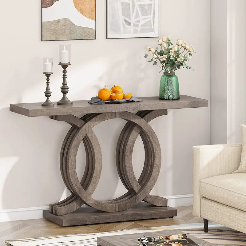 55 inches Console Table with Geometric Base