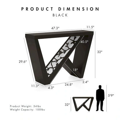DH BASIC Modern Decorative Console Table with W-Shaped Legs by Denhour