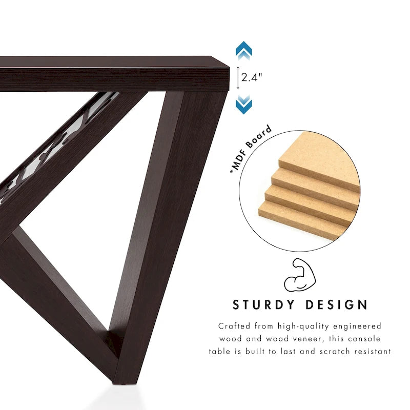 DH BASIC Modern Decorative Console Table with W-Shaped Legs by Denhour