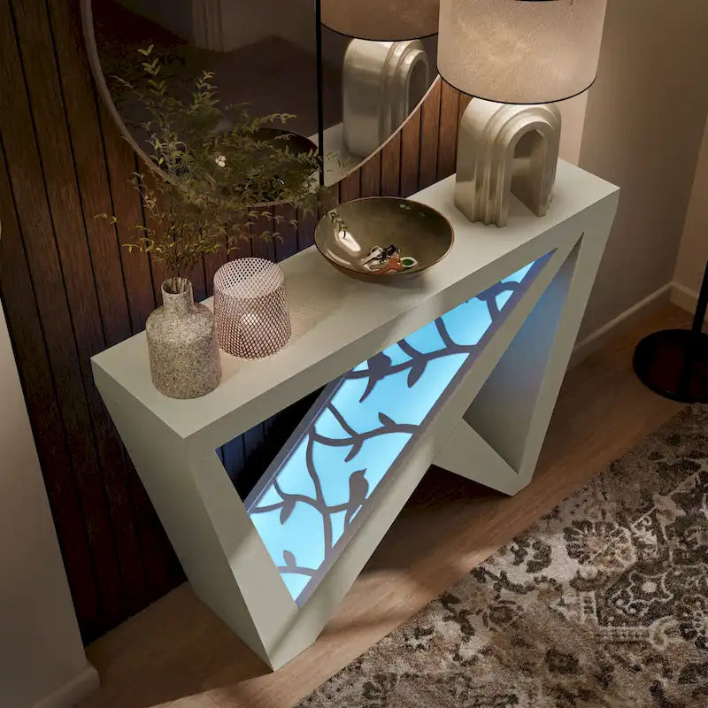 DH BASIC Modern Decorative Console Table with W-Shaped Legs by Denhour