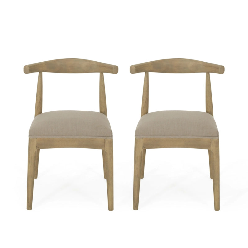 Cortina Fabric and Rubberwood Dining Chairs (Set of 2) by Christopher Knight Home