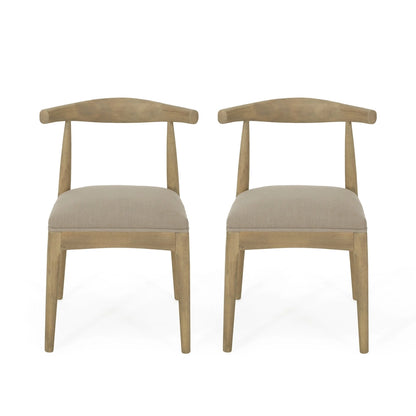 Cortina Fabric and Rubberwood Dining Chairs (Set of 2) by Christopher Knight Home