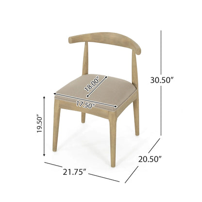 Cortina Fabric and Rubberwood Dining Chairs (Set of 2) by Christopher Knight Home