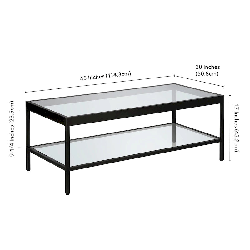 Alexis Metal and Glass Coffee Table