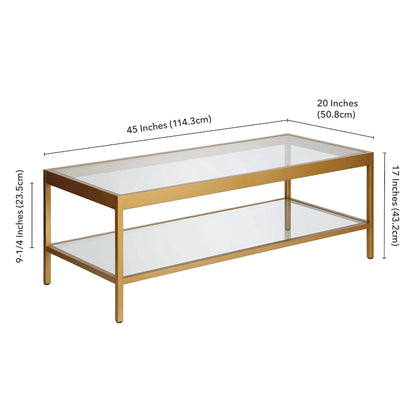 Alexis Metal and Glass Coffee Table