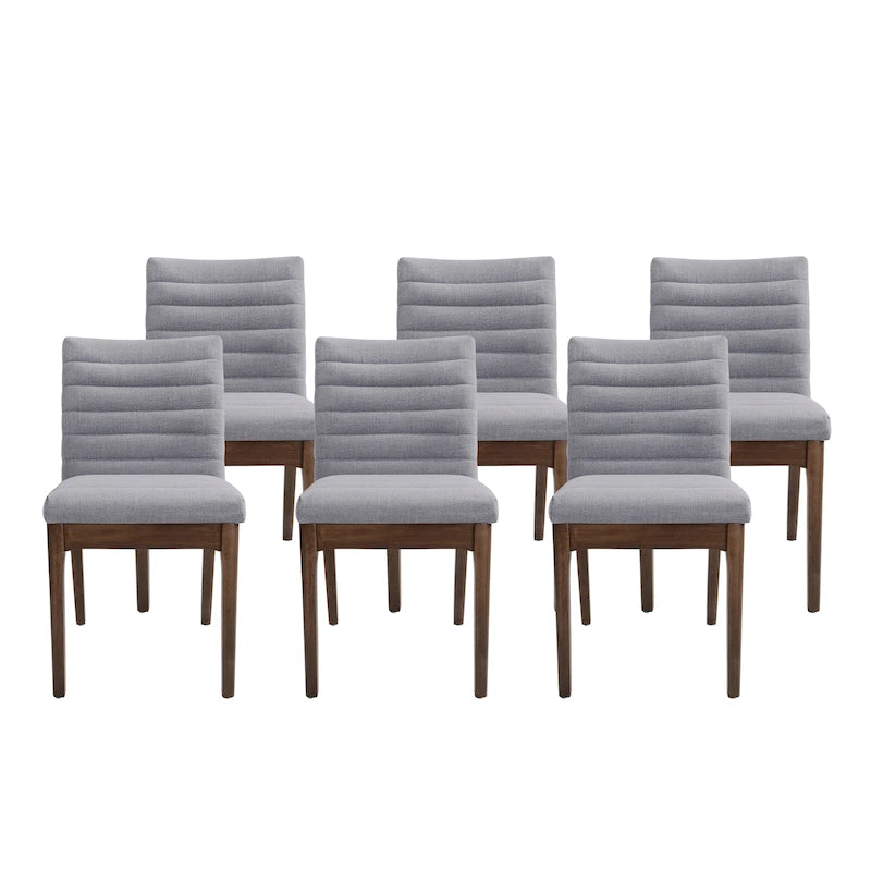 Lancer Channel Stitch Upholstered Dining Chairs (Set of 6) by Christopher Knight Home