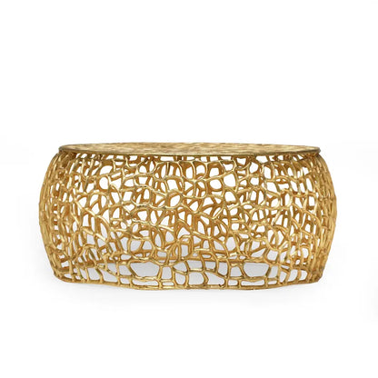 Cortlandt Modern Handcrafted Aluminum Mesh Coffee Table by Christopher Knight Home