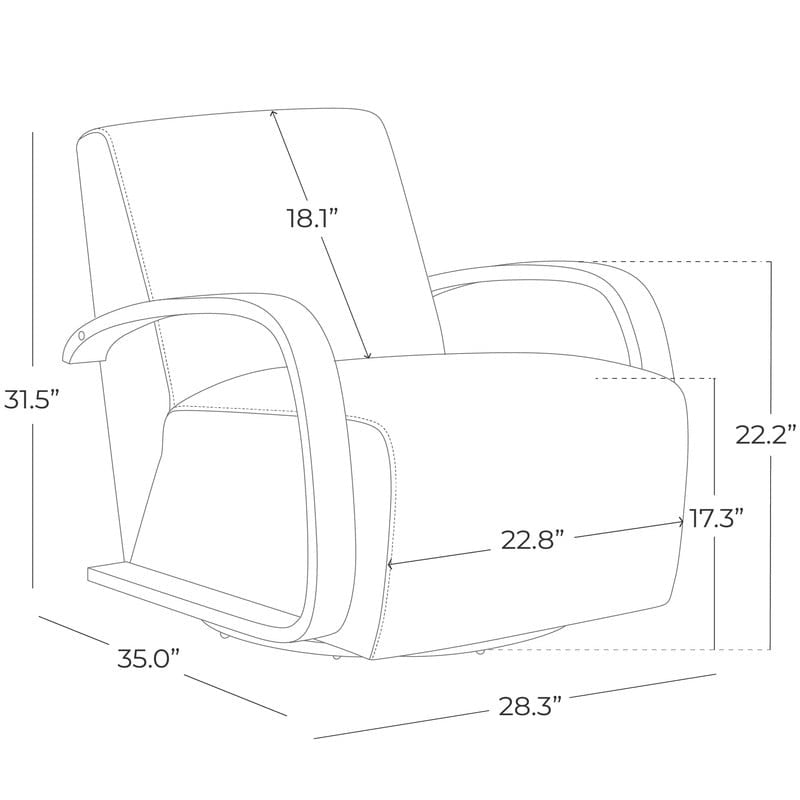 Eli Swivel Accent Chair with U-Shaped Wood Arm